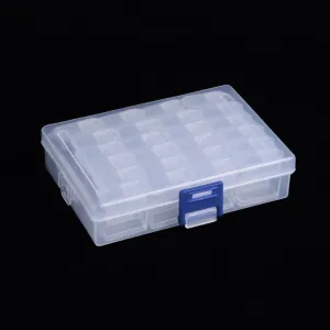 1 Set Polypropylene(PP) Beads Organizer Storage Case, 24PCS Polystyrene Removable Individual Box with Snap Shut Lids, Clear, 2.7x1.35x2.8cm, 24pcs Individual Box/packing box