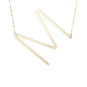 14K Y Gold Large Initial M Necklace
