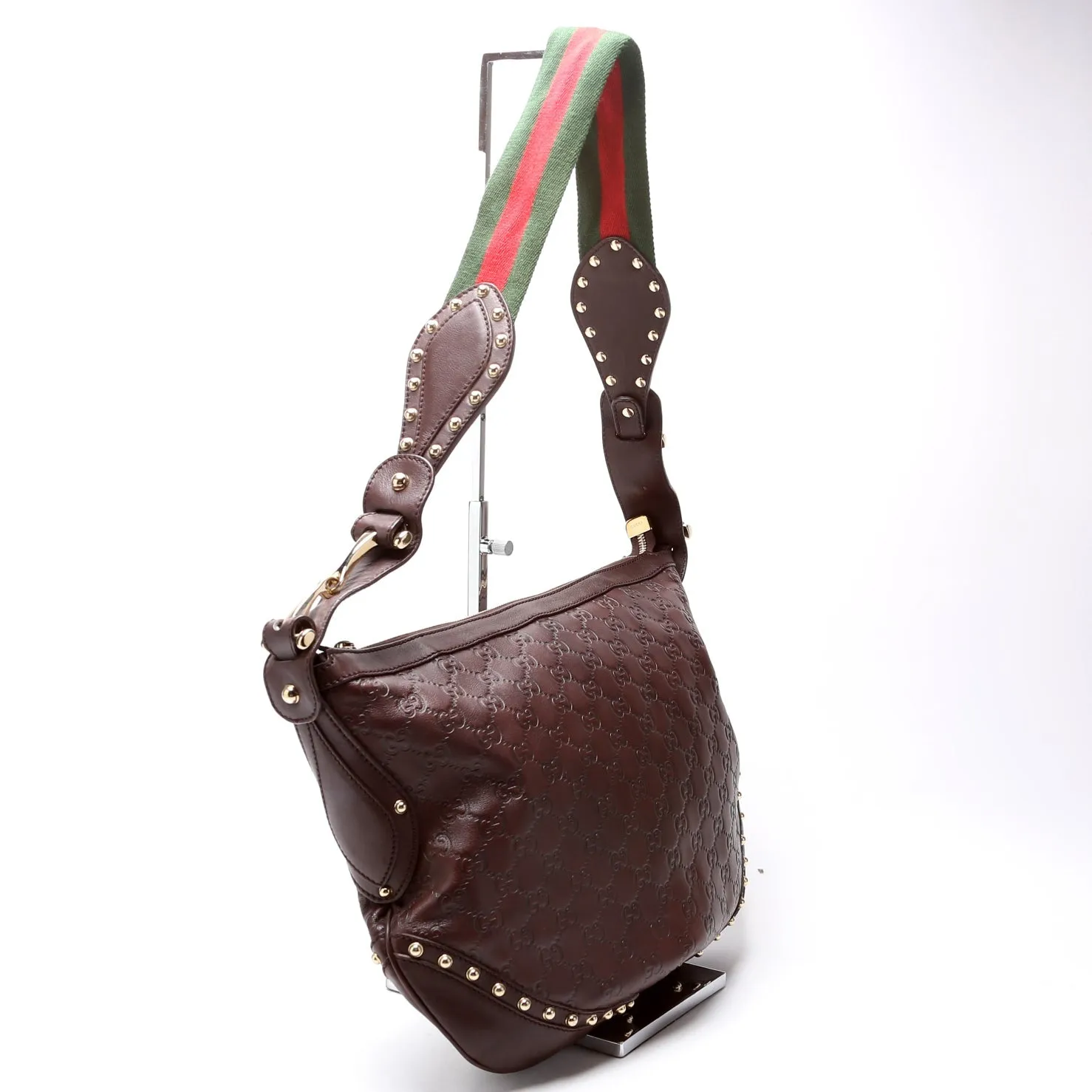 153691 Guccissima Leather Studded Pelham Hobo