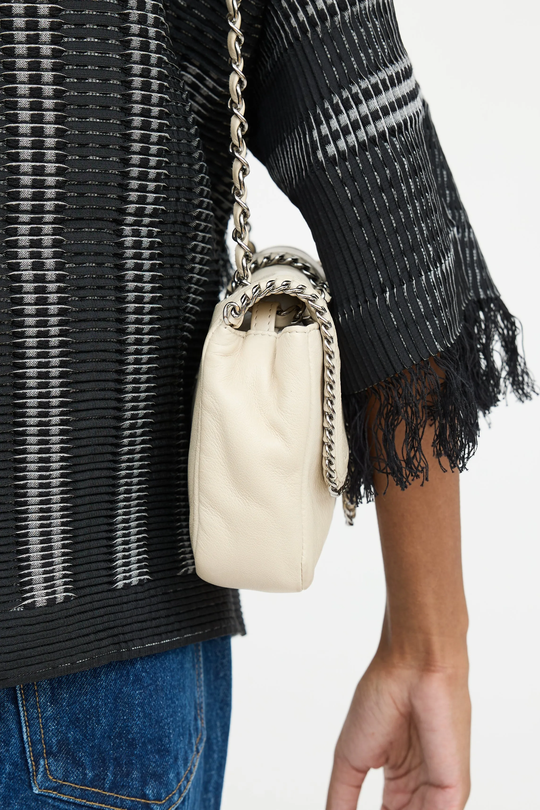2006 Cream Lambskin Madison Flap Bag
