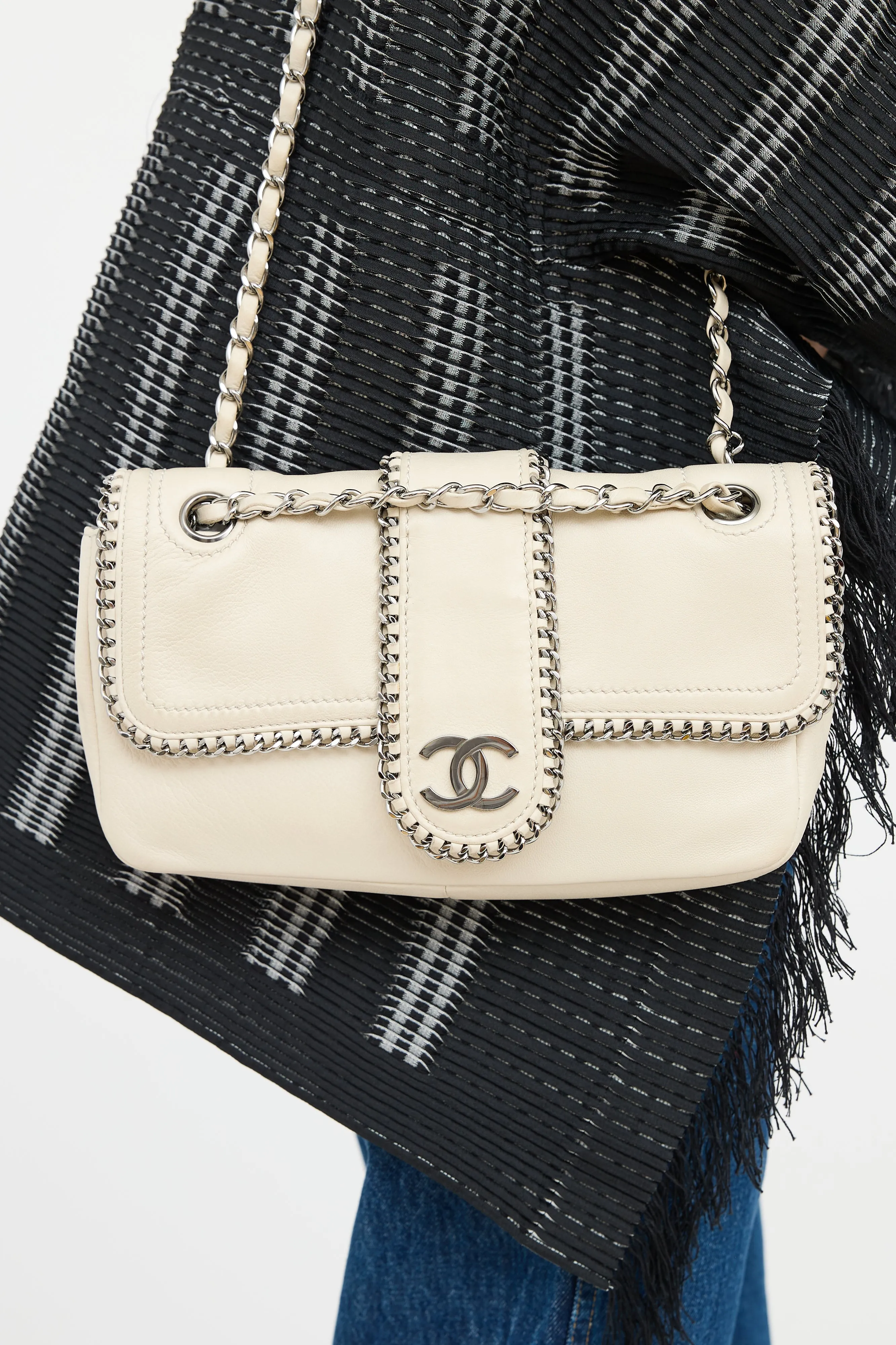 2006 Cream Lambskin Madison Flap Bag