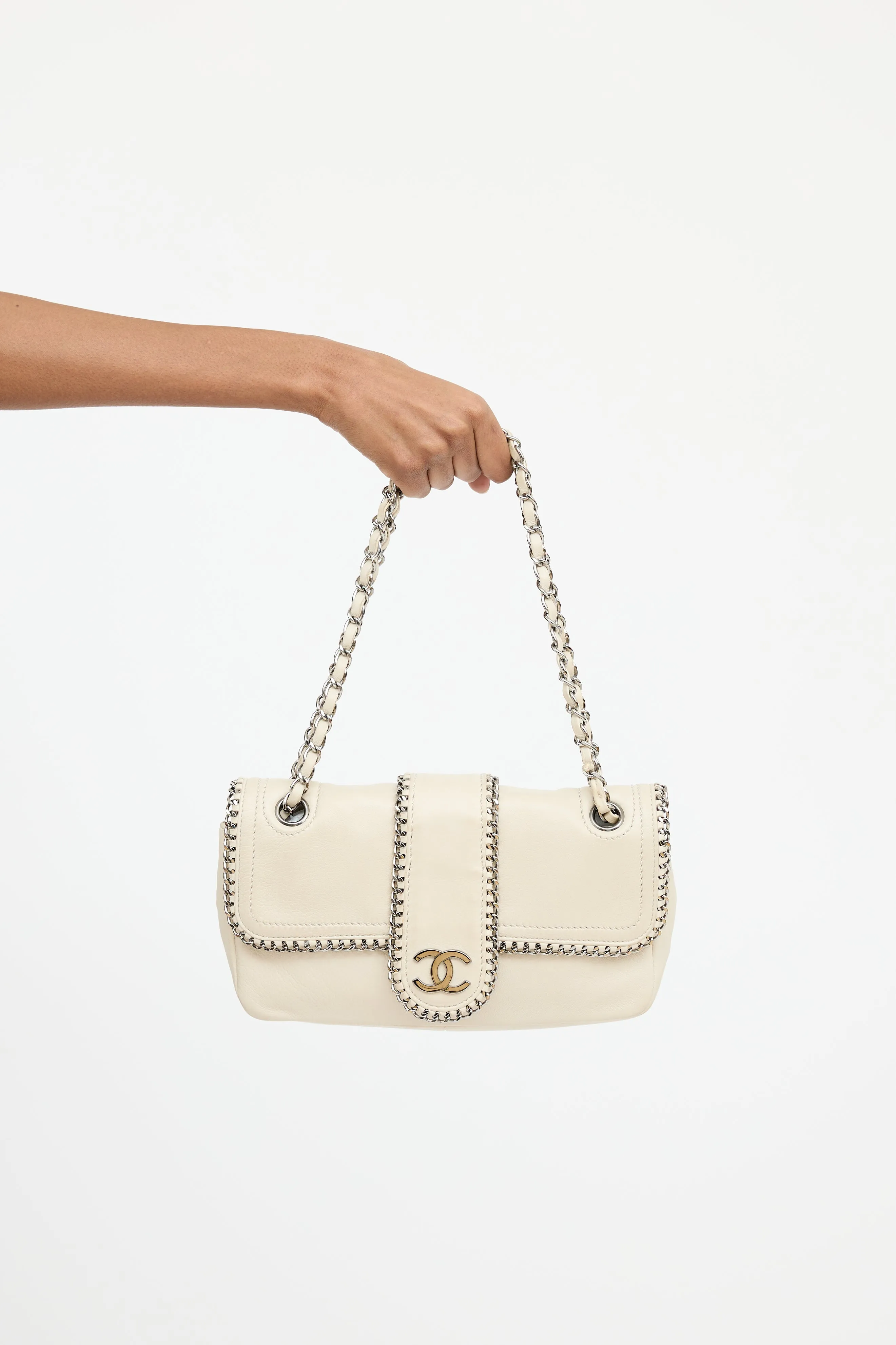 2006 Cream Lambskin Madison Flap Bag