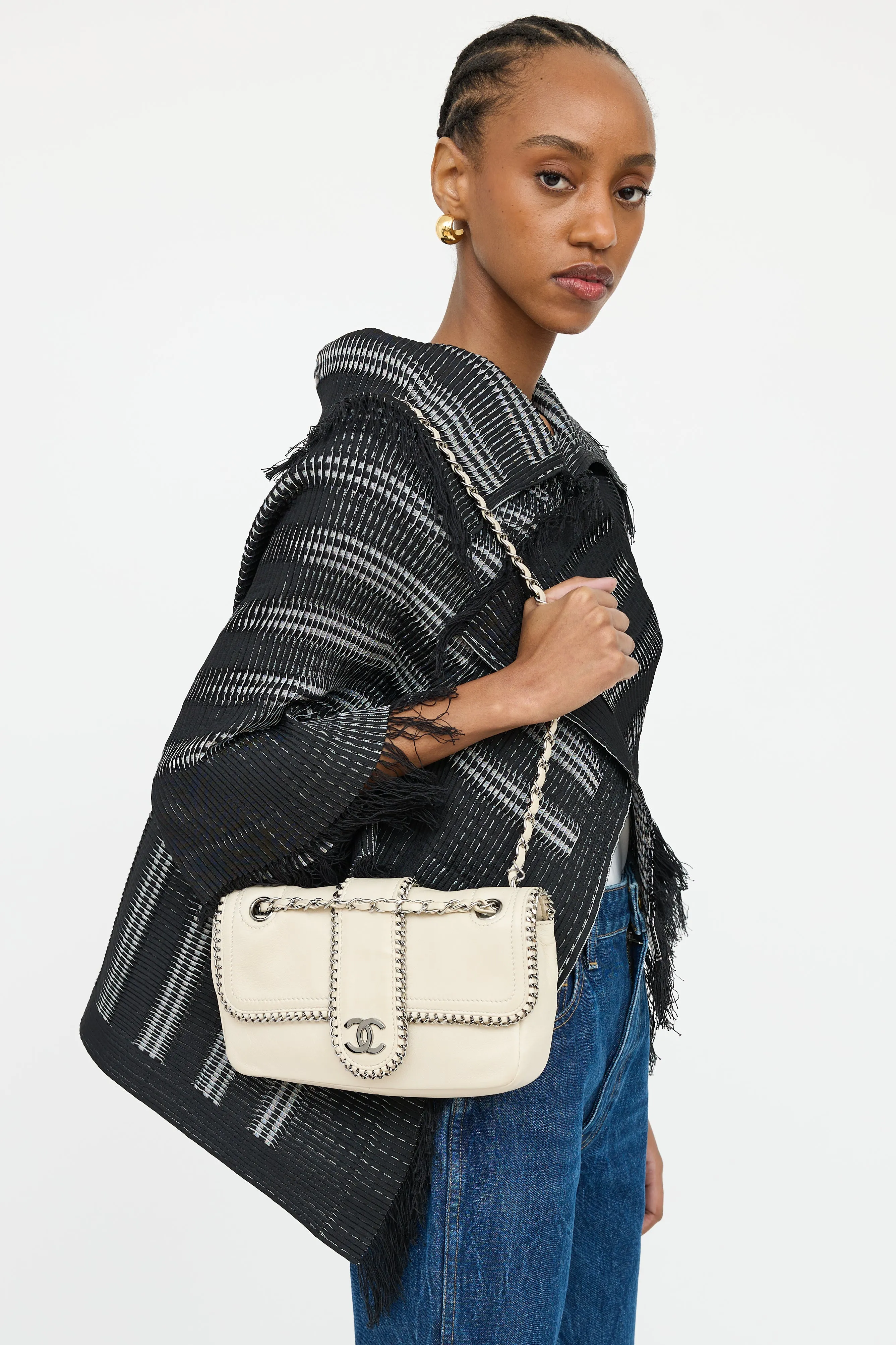 2006 Cream Lambskin Madison Flap Bag
