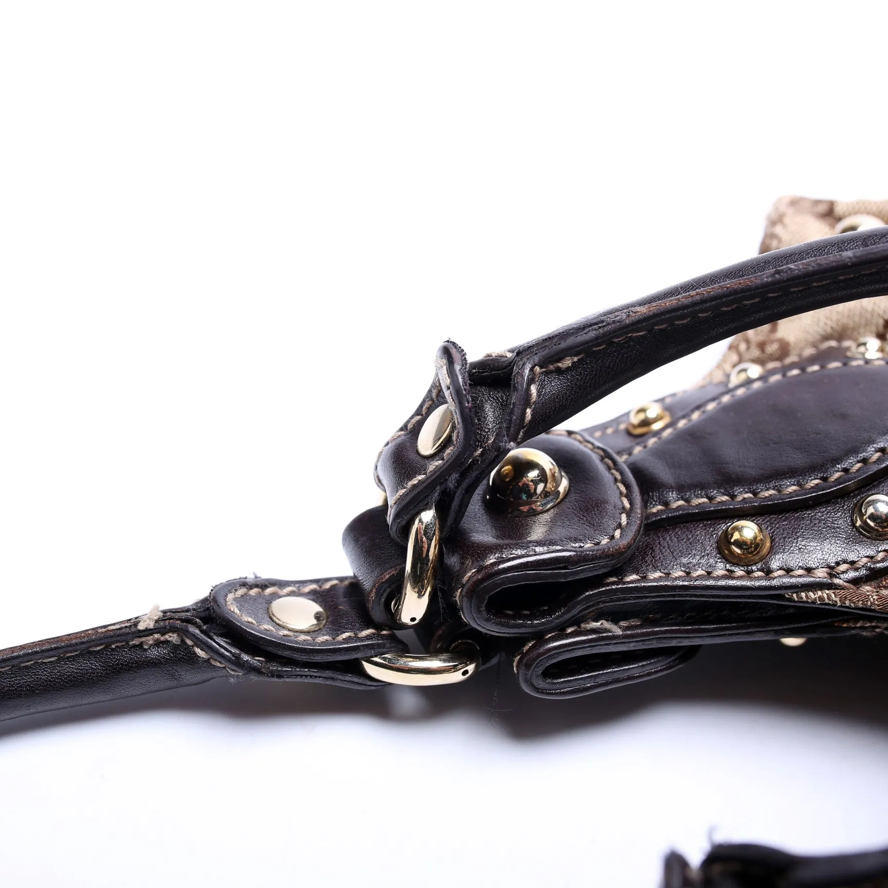 203624 GG Canvas Studded Pelham Medium