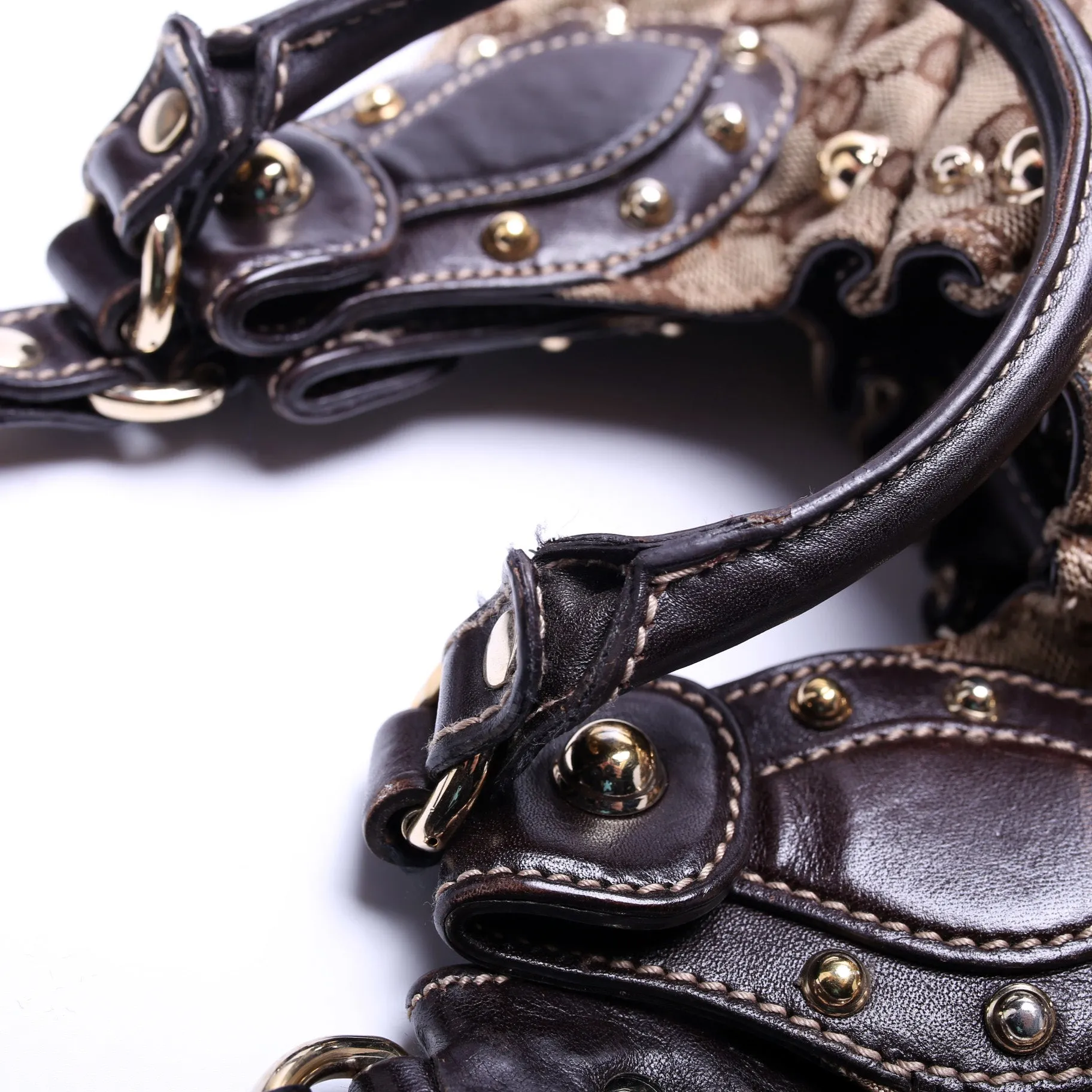 203624 GG Canvas Studded Pelham Medium