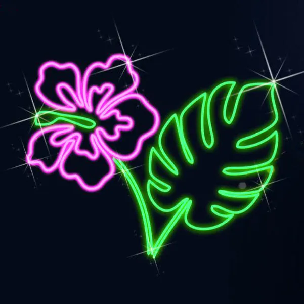 2D NEON HIBISCUS