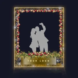 2D RED & GOLD ORNAMENT PHOTO FRAME WITH CUSTOM LOGO - PHOTO OP