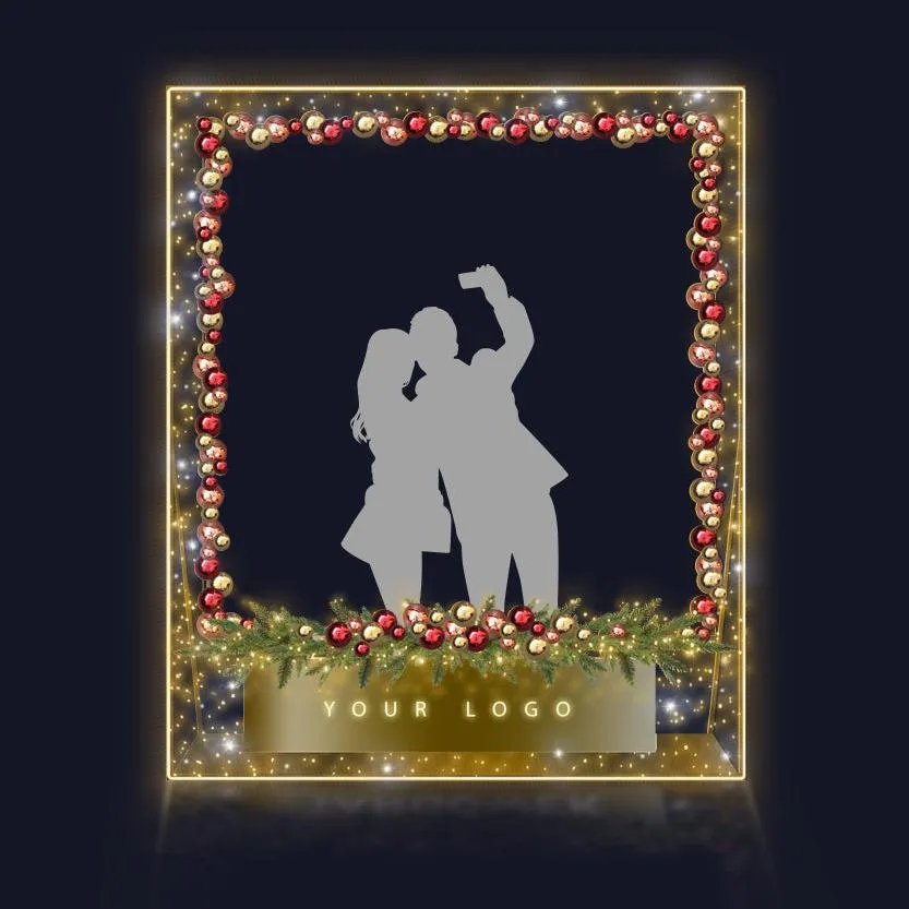 2D RED & GOLD ORNAMENT PHOTO FRAME WITH CUSTOM LOGO - PHOTO OP