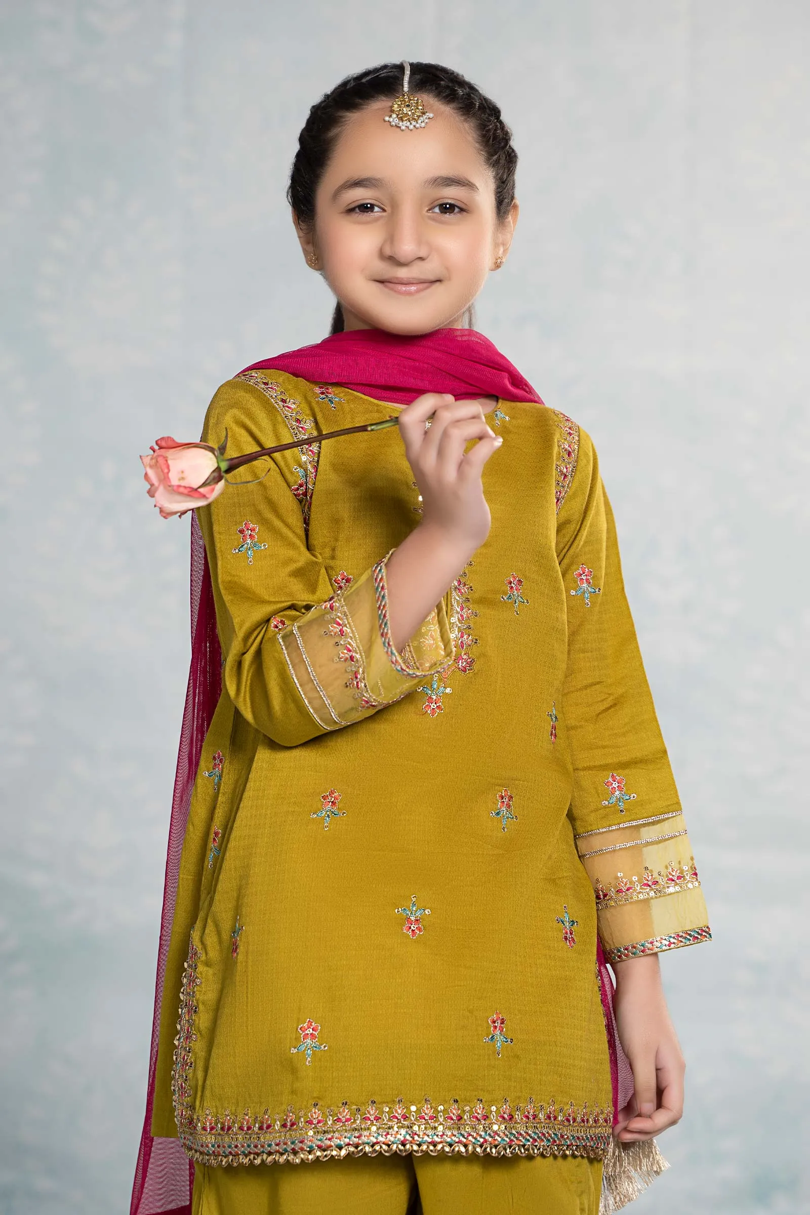 3 Piece Embroidered Dobby Suit | MKD-EF24-01