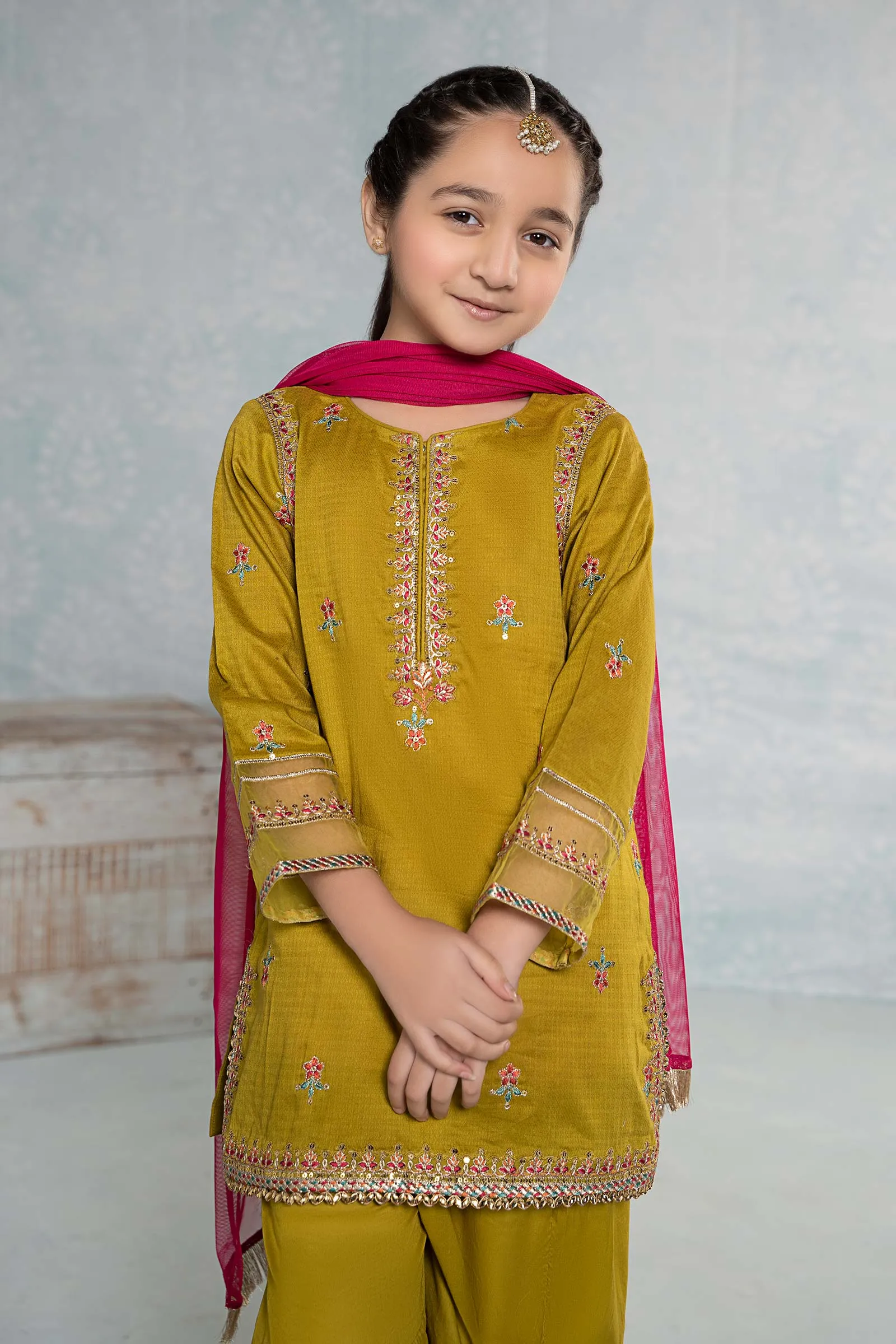 3 Piece Embroidered Dobby Suit | MKD-EF24-01