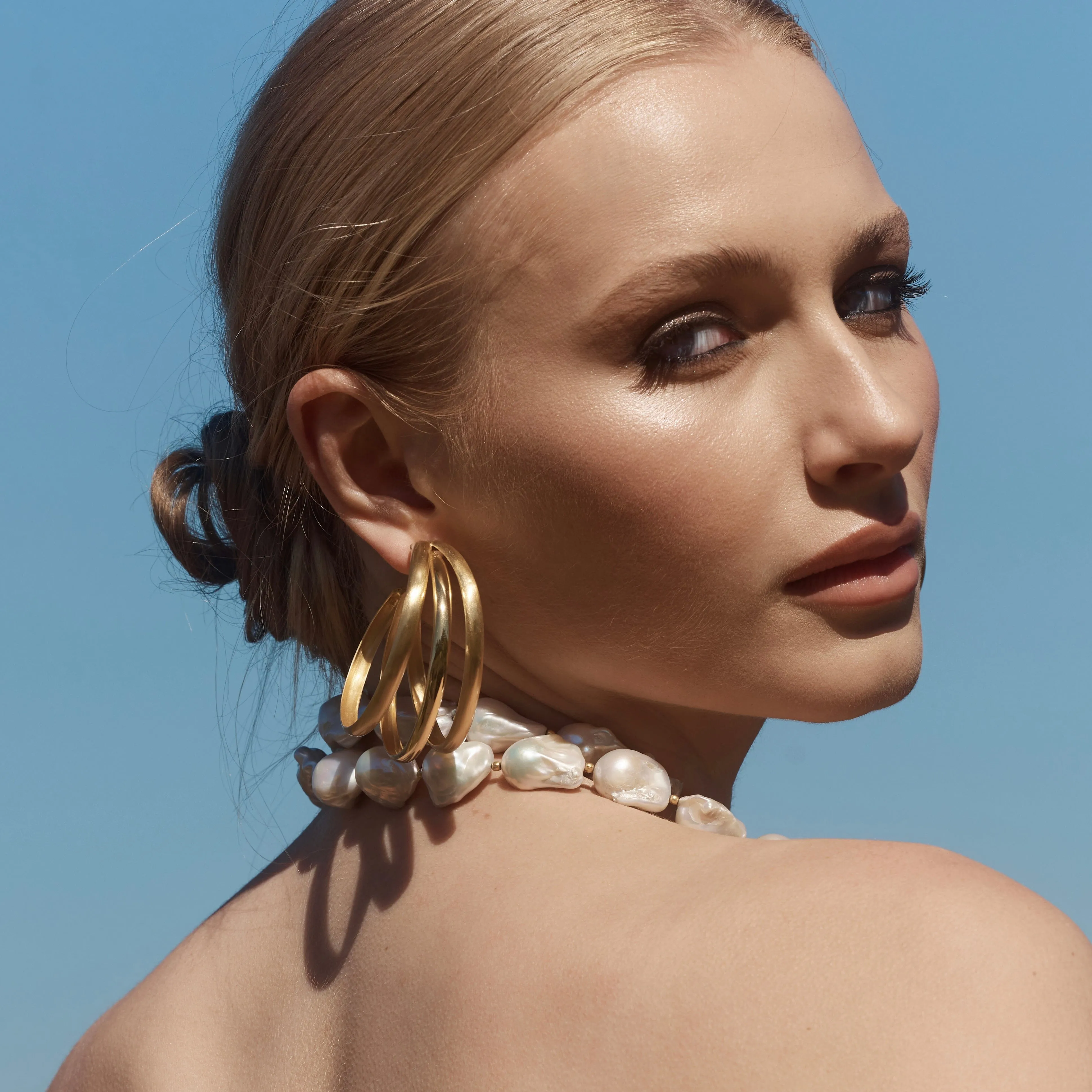 3 Strand Gold Statement Hoops: The Estelle