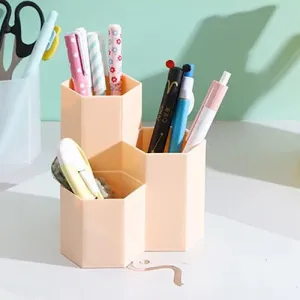 3pcs Geometric Shape Table Organizer, Peach Color