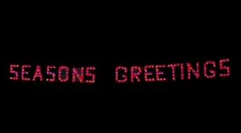 40' GARLAND WITH 3' LETTERS LED SEASONS GREETINGS SKYLINE