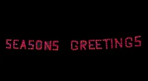 40' GARLAND WITH 3' LETTERS LED SEASONS GREETINGS SKYLINE