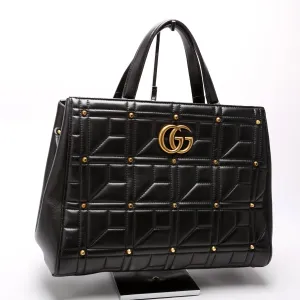 443505 Marmont Studded Top Handle Black