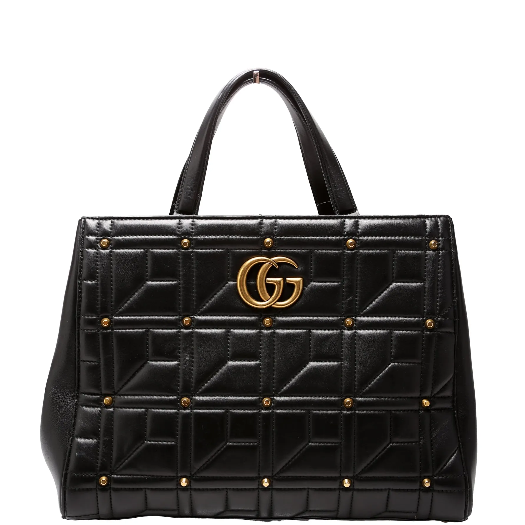 443505 Marmont Studded Top Handle Black