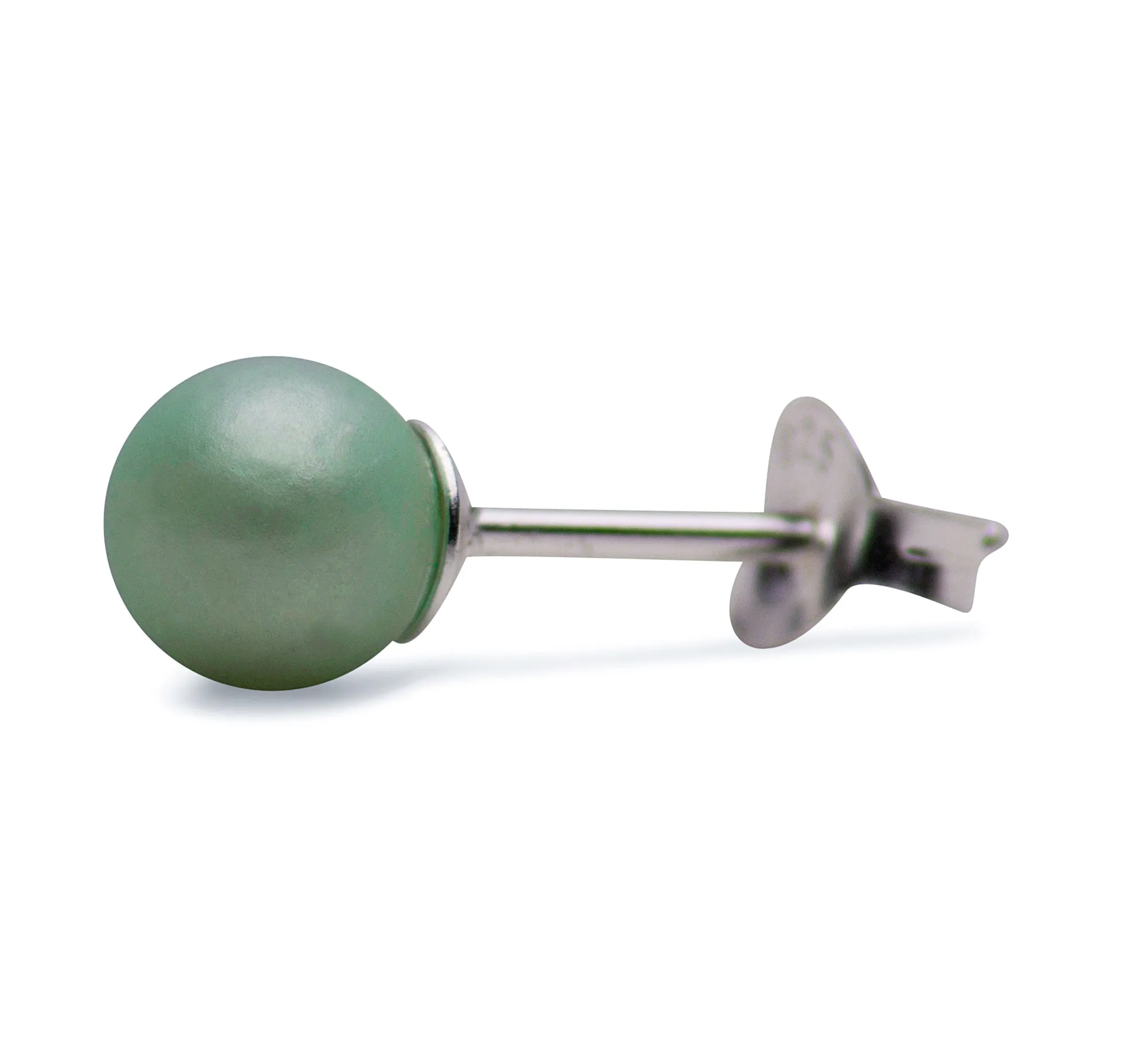 6 mm Green Pearl Earrings