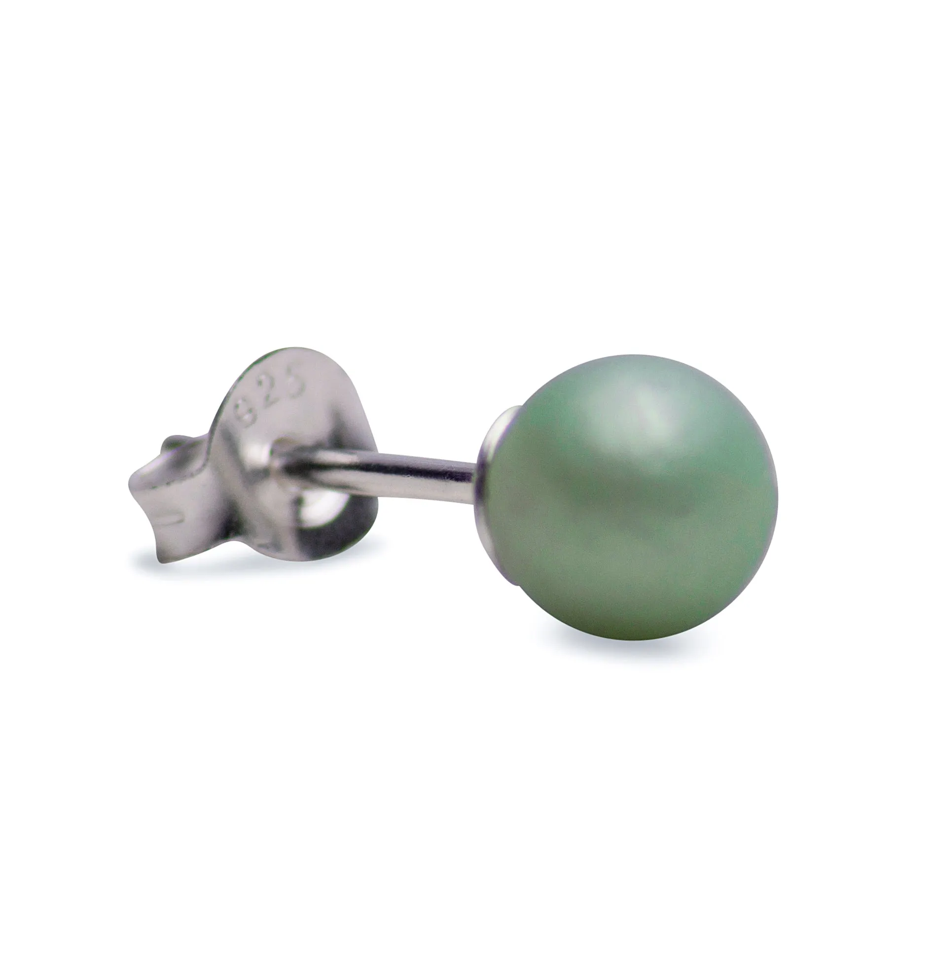 6 mm Green Pearl Earrings