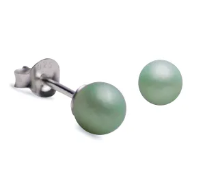 6 mm Green Pearl Earrings