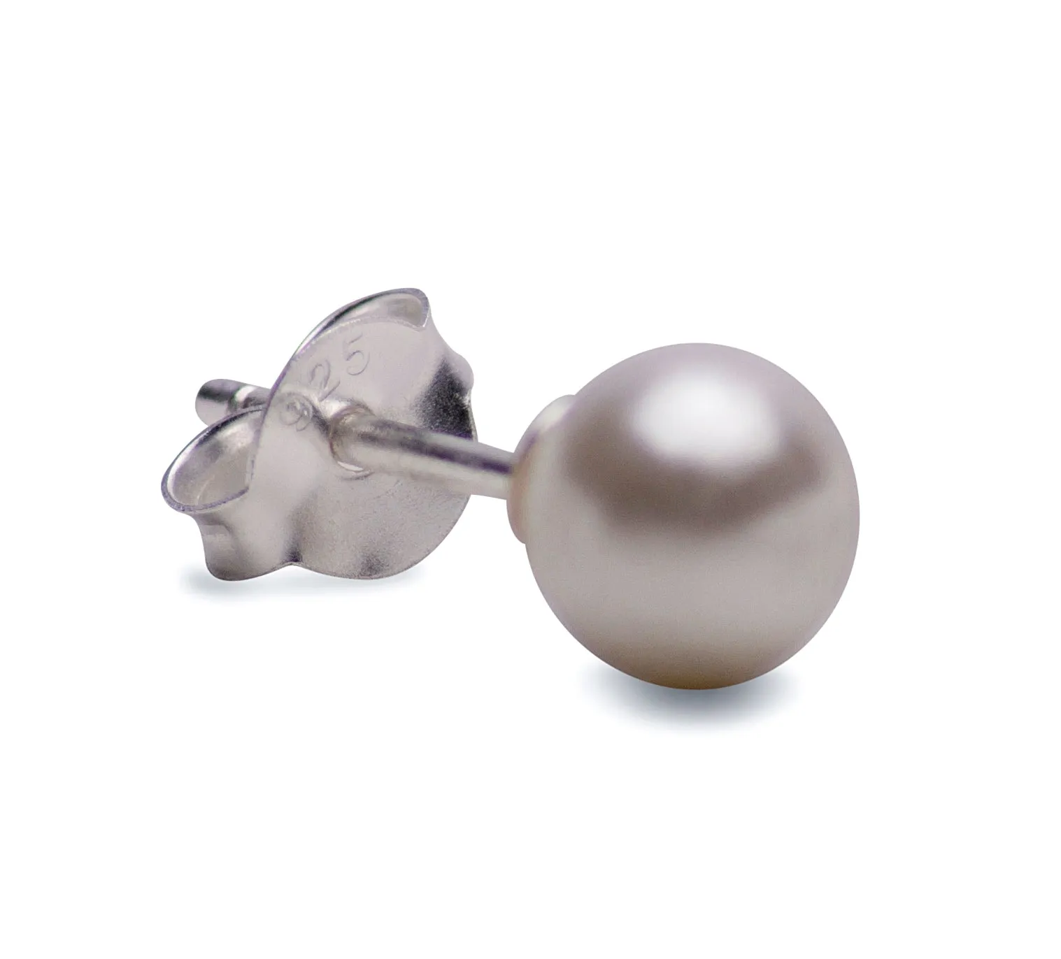 6 mm White Pearl Earrings