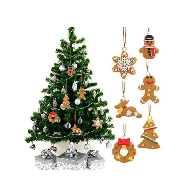 6 Pieces Christmas Tree Pendant Decoration Ornament