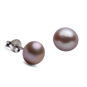 8 mm Lavender Pearl Earrings