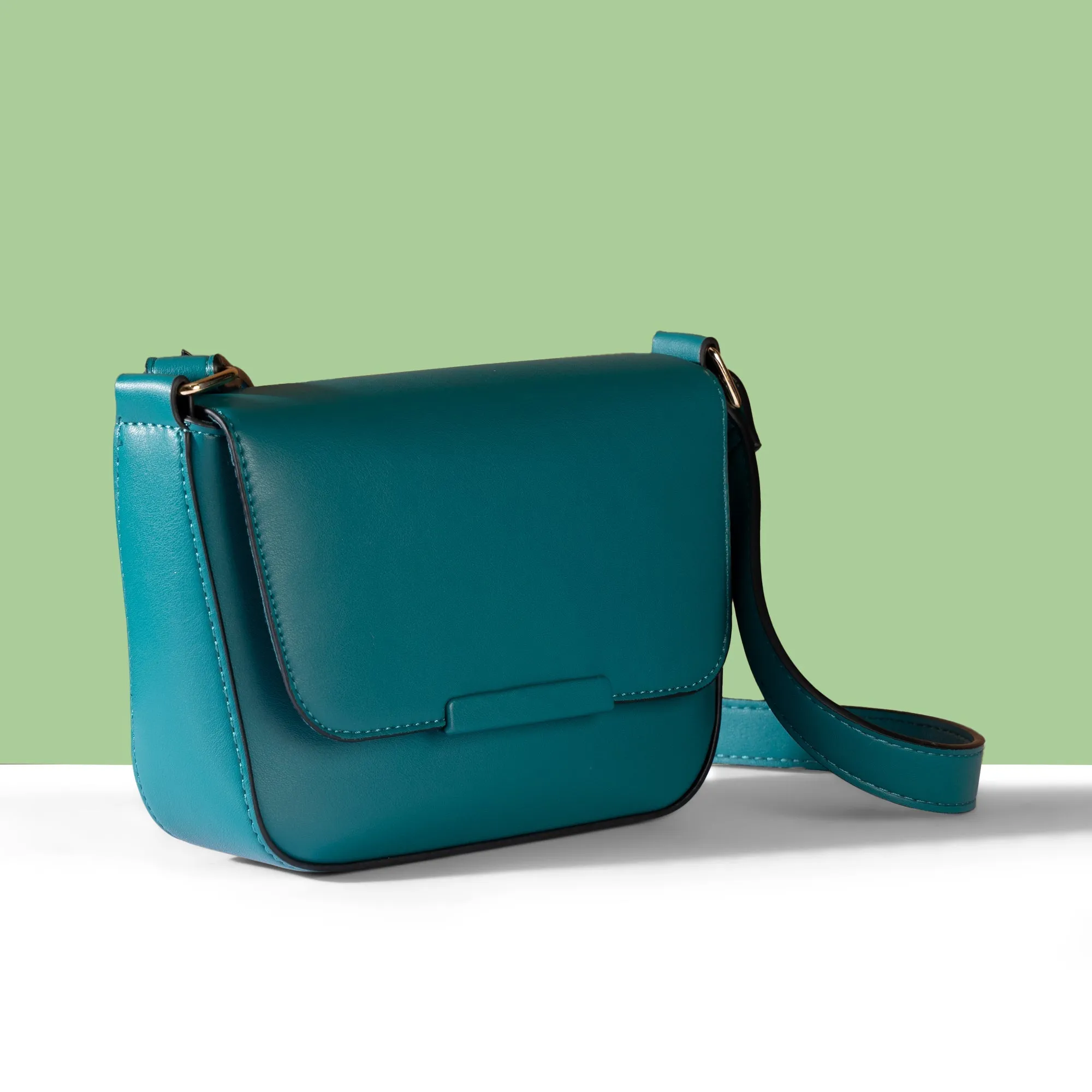 Accessorize London Women's Teal Clean Bar Sling Bag