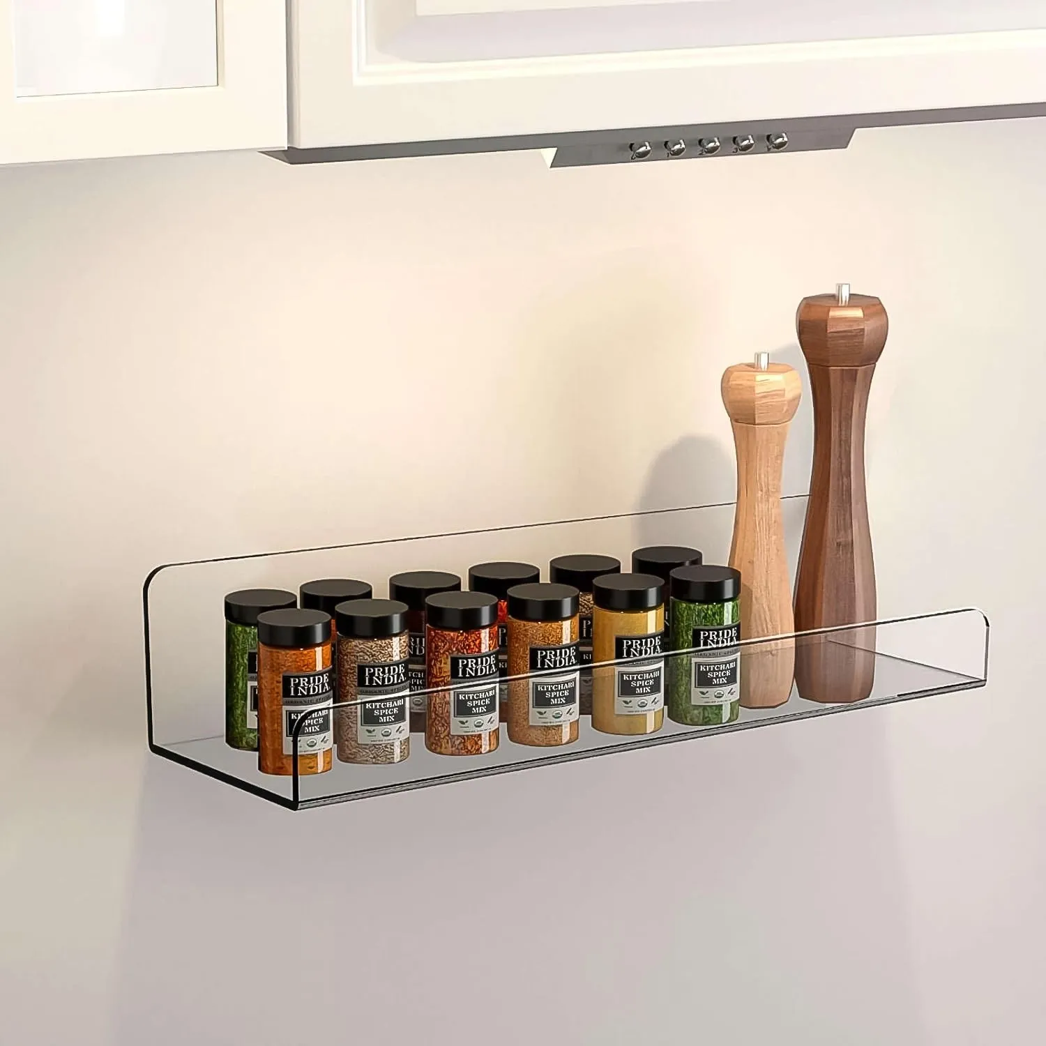 Acrylic Shelves, Clear Shelves Wall Mounted (38×11 Cm / 1 pc / With 2 Screw)