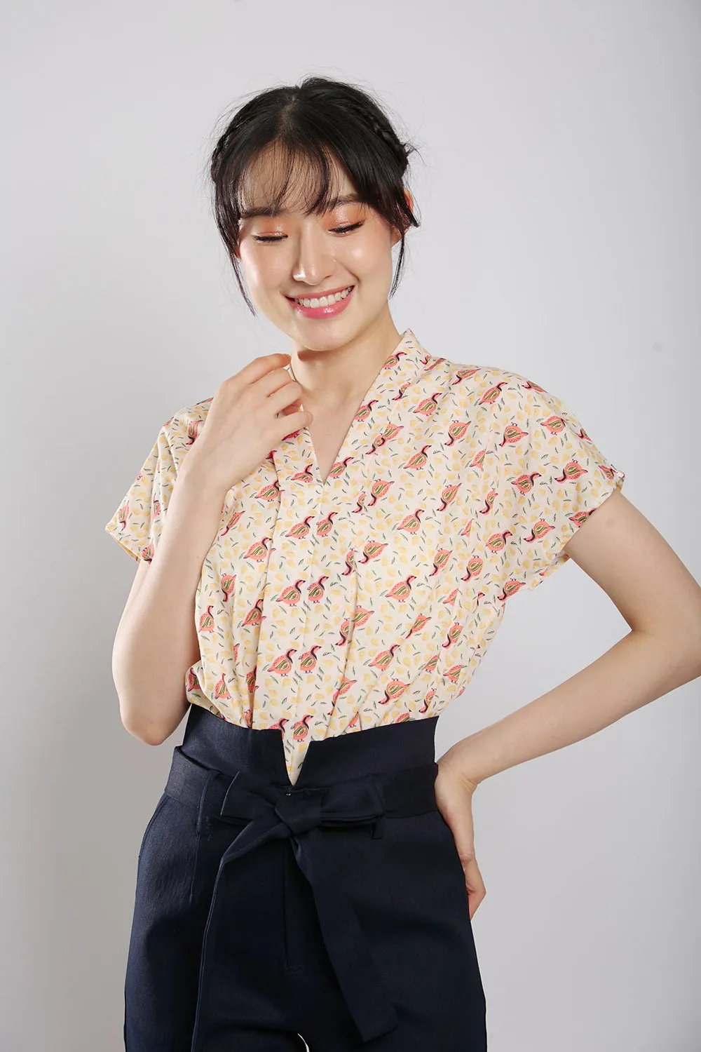Addie Kimono Neckline Top Animal Print