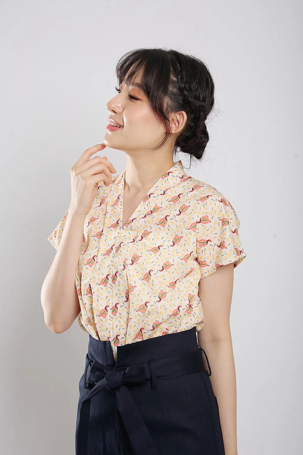 Addie Kimono Neckline Top Animal Print