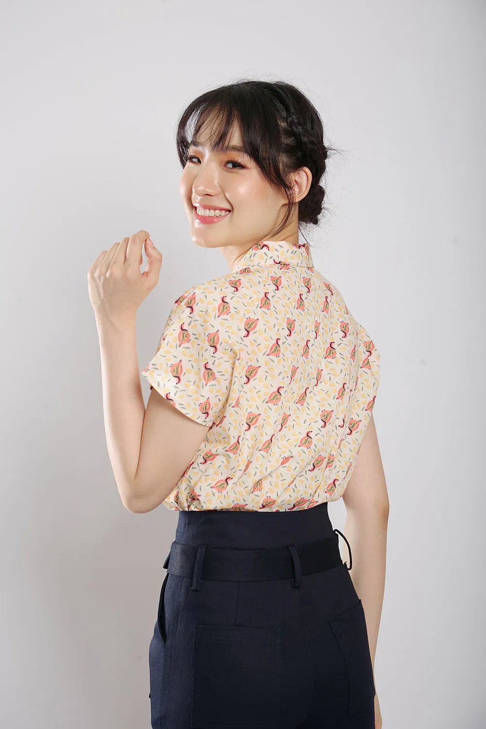Addie Kimono Neckline Top Animal Print