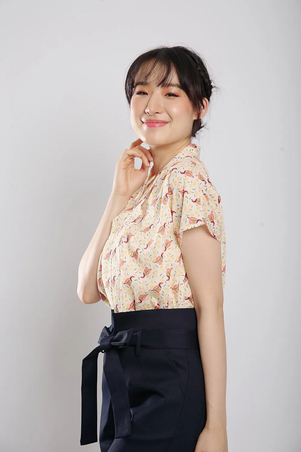 Addie Kimono Neckline Top Animal Print