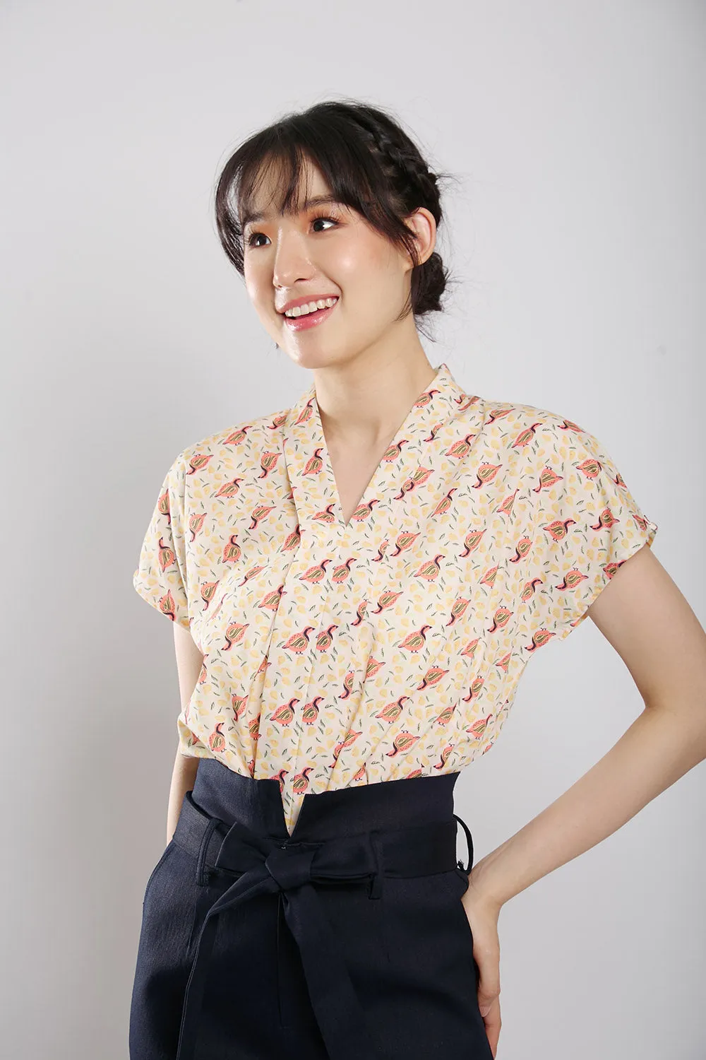 Addie Kimono Neckline Top Animal Print