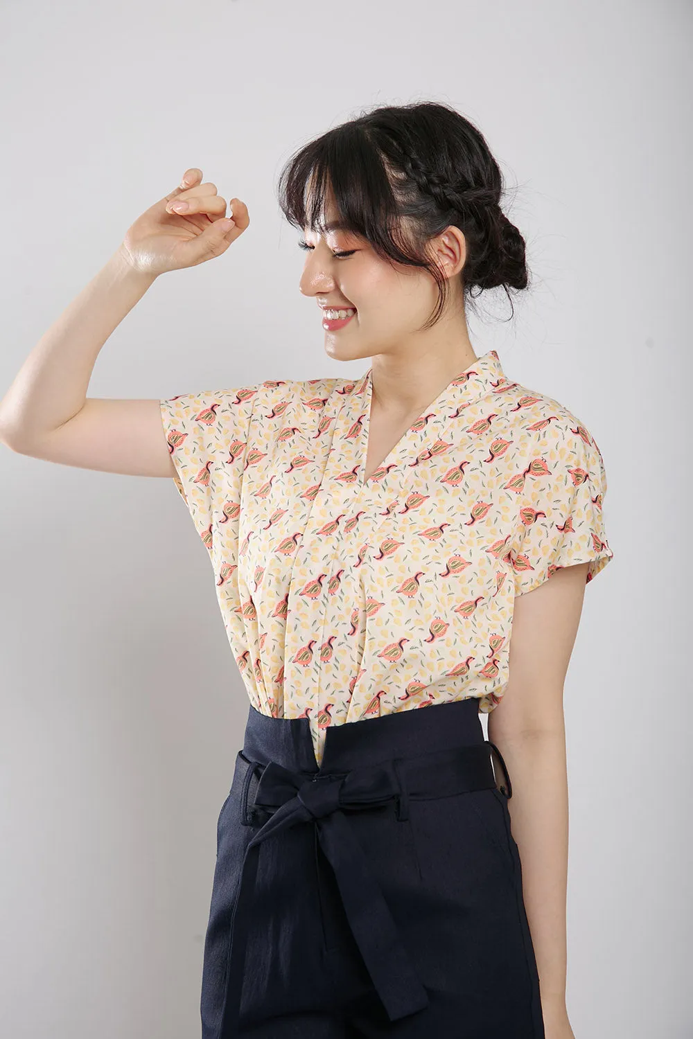 Addie Kimono Neckline Top Animal Print