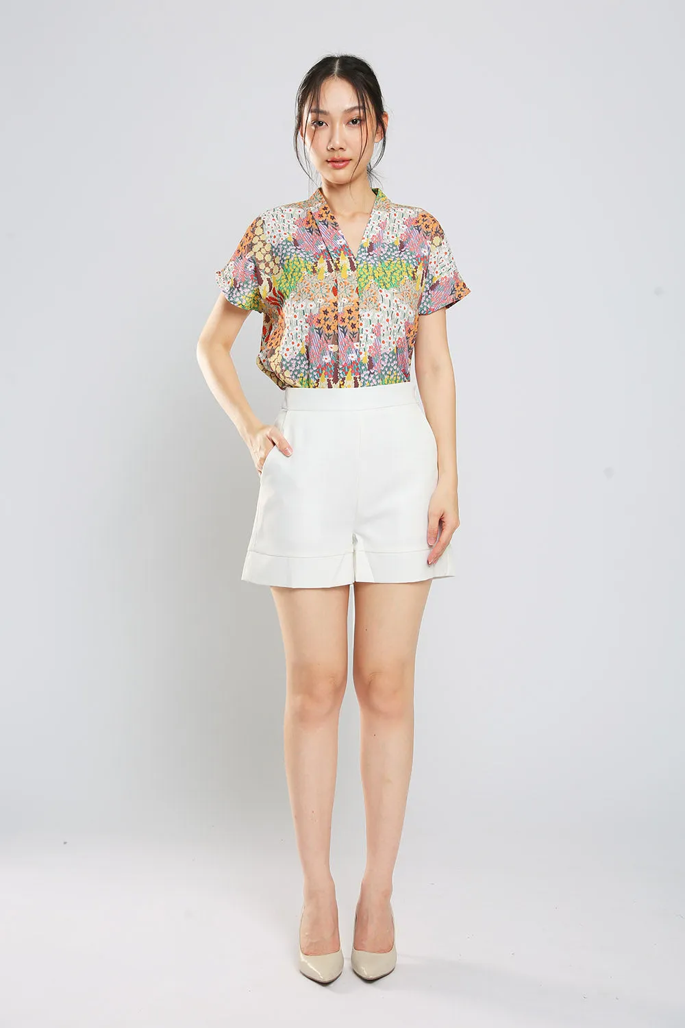 Addie Kimono Neckline Top in Japan Floral Print