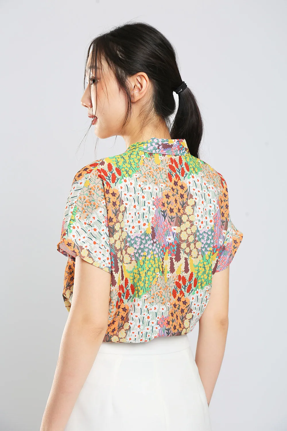 Addie Kimono Neckline Top in Japan Floral Print