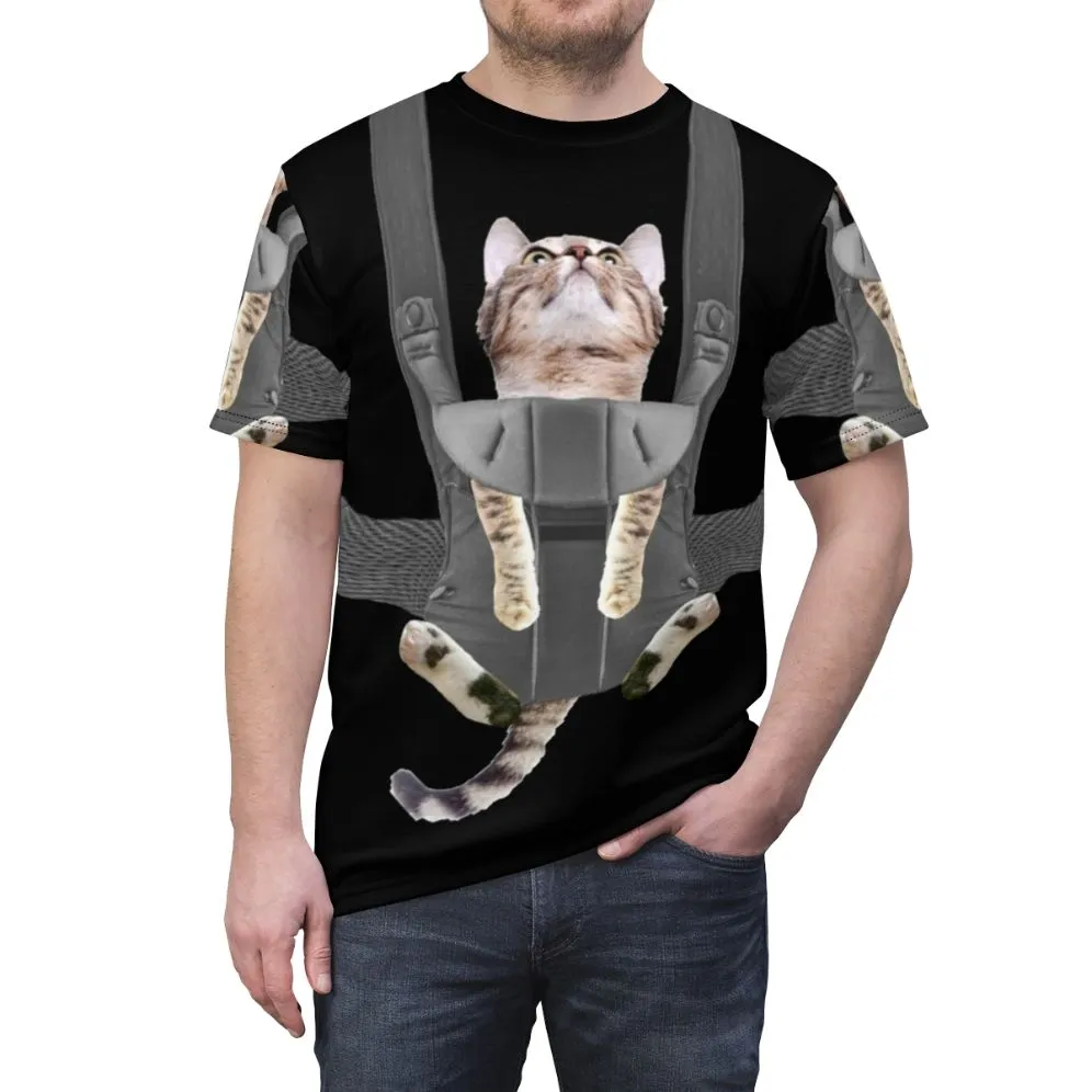 Adorable Tabby Cat in Baby Carrier T-Shirt