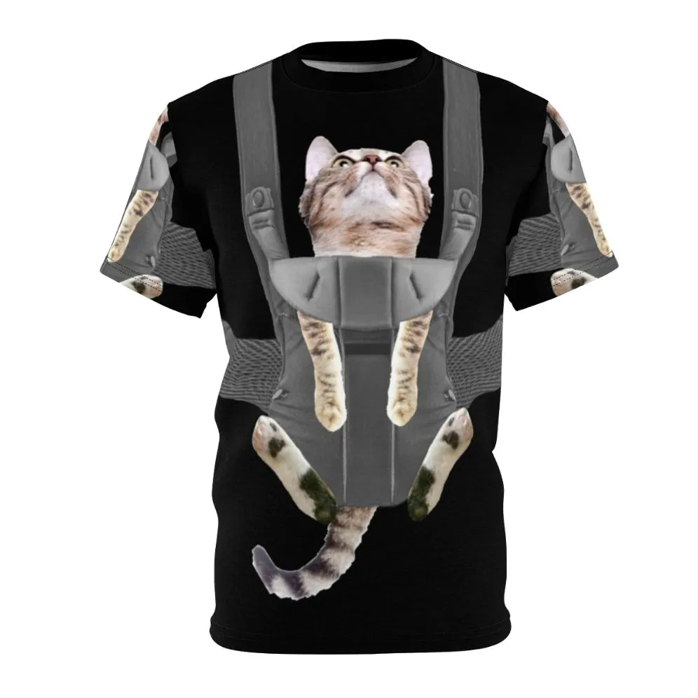 Adorable Tabby Cat in Baby Carrier T-Shirt