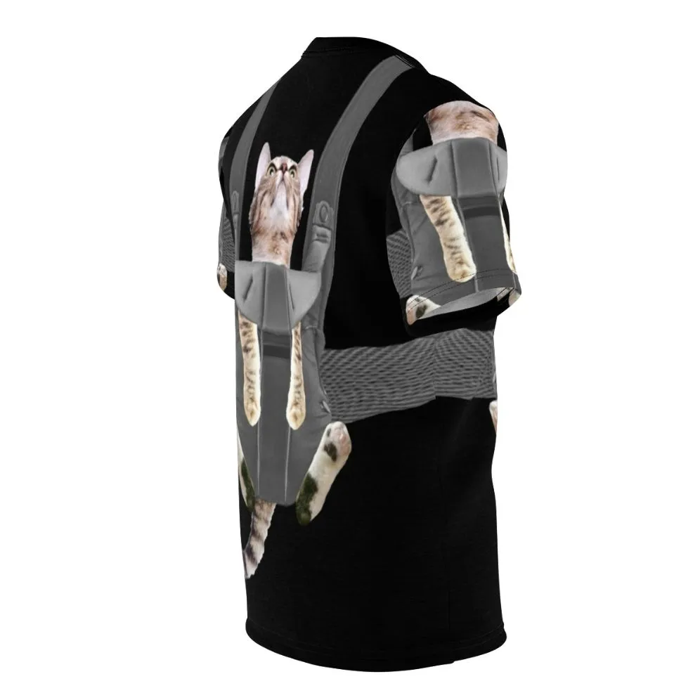Adorable Tabby Cat in Baby Carrier T-Shirt