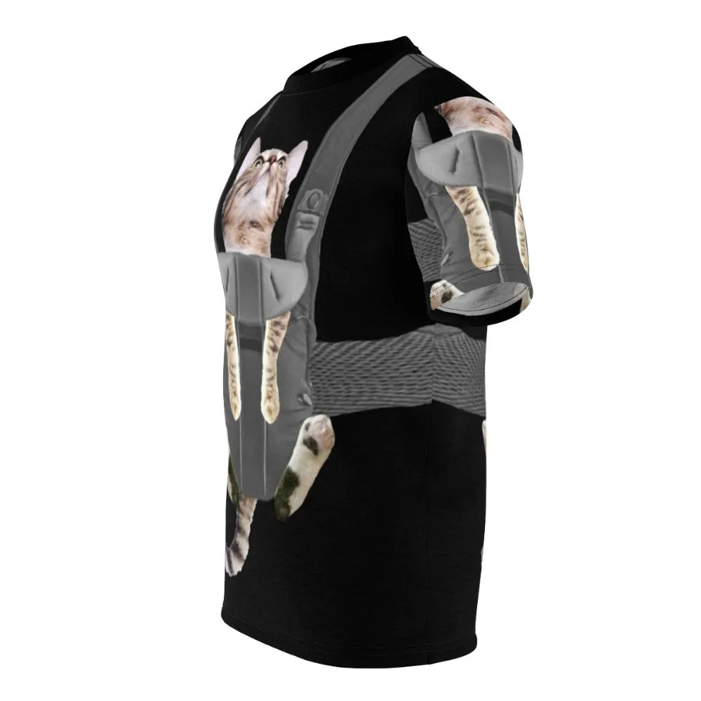 Adorable Tabby Cat in Baby Carrier T-Shirt