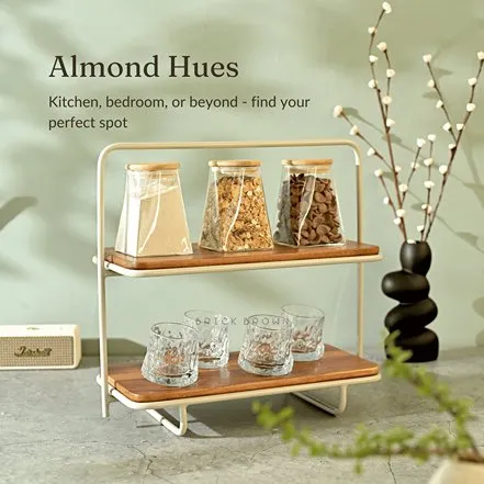 Almond - Handcrafted Acacia Wood Kitchen Organizer | Spice Rack