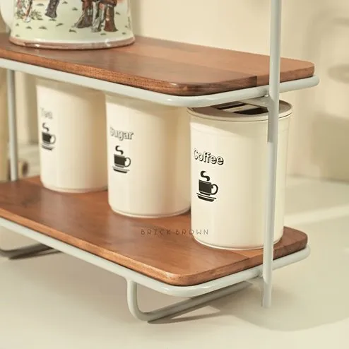 Almond - Handcrafted Acacia Wood Kitchen Organizer | Spice Rack