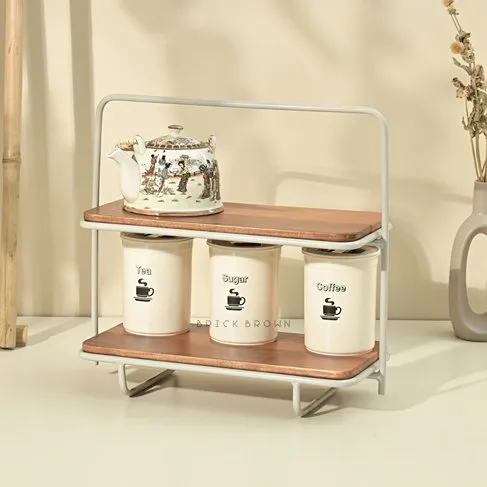 Almond - Handcrafted Acacia Wood Kitchen Organizer | Spice Rack