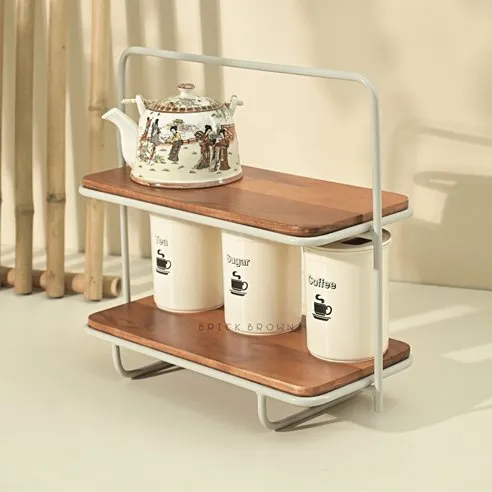 Almond - Handcrafted Acacia Wood Kitchen Organizer | Spice Rack
