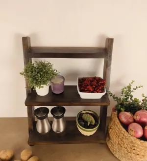 Amelia Wooden Shelf 2 Step Ladder | Ladder for Home Decor or Plant Stand
