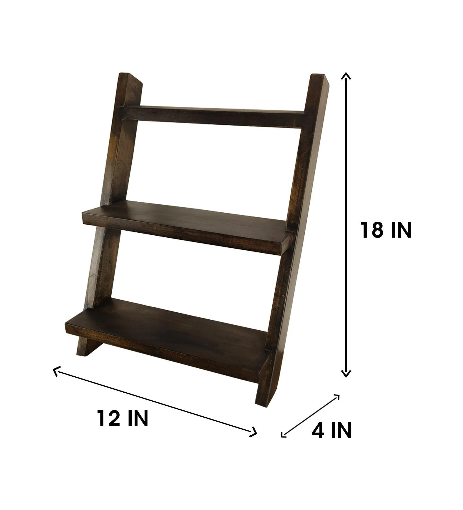 Amelia Wooden Shelf 2 Step Ladder | Ladder for Home Decor or Plant Stand