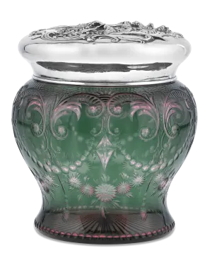 American Cut Glass and Silver Tobacco Jar