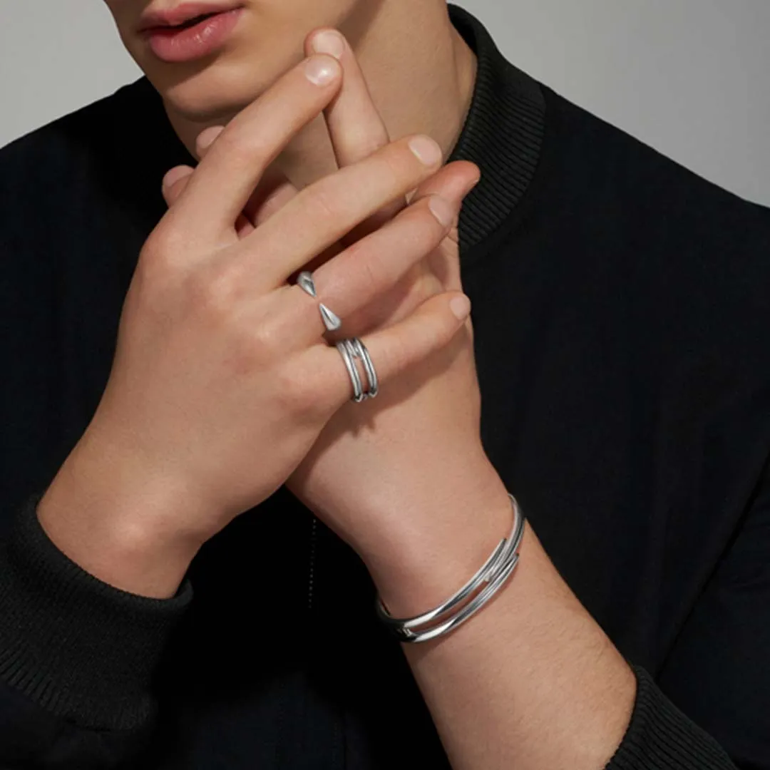 Arc Triple Bangle - Silver