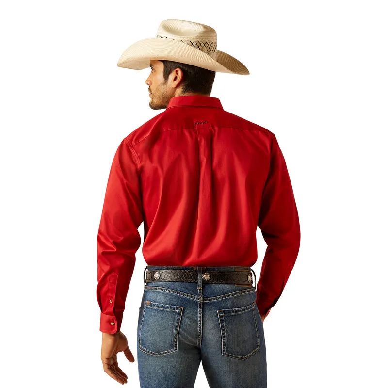 Ariat Men's Team Logo Twill Classic Fit Shirt, Red