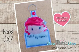 Ariel Keychain/Bag Tag - ITH Project - Machine Embroidery Design